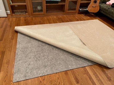 Mohawk Home 4 x 6 1/8 Low Profile Non Slip Rug Pad Felt + Rubber Gripper,  Great For High Traffic Areas -Safe For All Floors