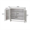 24.8"Glass Door Vintage Double Door Wall Cabinet with Three Tiers of Storage - 3 of 4
