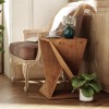 JIONJOY Rustic Square Pedestal End Table with Artistic Twisted Legs - Solid Wood Farmhouse Side Table for Living Room, Bedroom or Office - 4 of 4