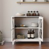 Sideboard Buffet Cabinet, Display Storage Cabinet With Double Framed Glass Doors, Cupboard Console Table - 3 of 4