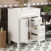 LOVSON 24'' Modern Bathroom Vanity with Ceramic Sink, 2 Drawers, Compact Bathroom Cabinet, White - 2 of 4