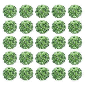 Unique Bargains Sparkling Disco Crystal Rhinestone Clay Beads DIY Craft Round Bead 0.4" 50 Pcs - 1 of 4