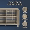 Fluted TV Stands for Living Room, Fluted Cabinet with Storage, Mid-Century Modern TV Table Stand for 50/55/60/65 TV,Heavy Duty Oak TV Console - 4 of 4