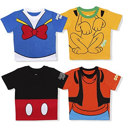 Disney Boy's 4-Pack Mickey Mouse and Friends Roleplay Graphic Tee Shirts For Toddlers