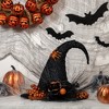 Northlight 16" Black Tinsel Witch's Hat with Orange Glittered Roses Halloween Decoration - 2 of 3