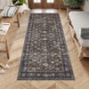 Washable Rug Boho Abstract Hallway Runners Vintage Distressed Floral Soft Low Pile Floor Carpet for Living Room - 3 of 4