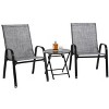 ELJGET 3-Piece Patio Bistro Set with 2 Outdoor Camping Chairs & 1 Folding Table, Patio Furniture for Balcony, Porch, Garden - 3 of 4