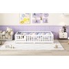 Streamdale Full Size Bed Floor Bed with Safety Guardrails and Door for Kids, White - 4 of 4