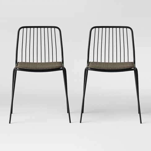 Set of 2 Sodra Rounded Seat Wire Dining Chair Black Threshold