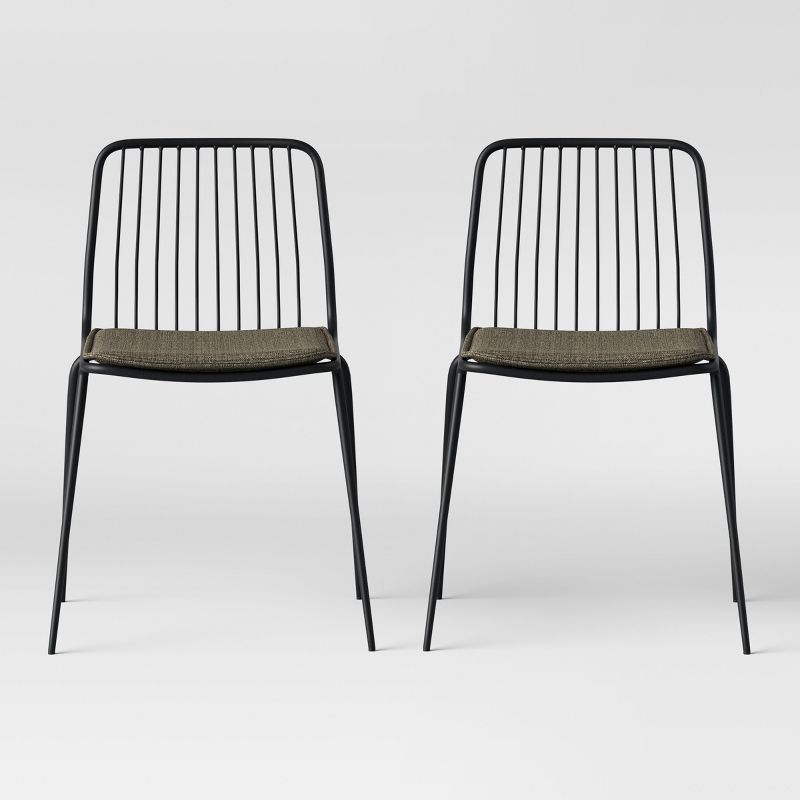 Set of 2 Sodra Rounded Seat Wire Dining Chair Black - Threshold&#8482;, 1 of 11