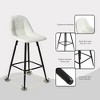 Kumasinova Faux Leather Counter Height Bar Stools Set of 2, Steel Frame Counter Stools with Footrest & Adjustable Foot Pads, Armless Barstool Chairs - 3 of 4