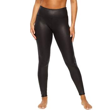 Posijego Womens Leather Leggings High Waisted Lightweight Stretch Ankle  Petite Pants for Yoga Workout 