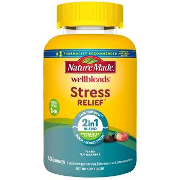 Nature Made Wellblends Stress Relief Gummies with L theanine and GABA - Strawberry Flavor - 40ct