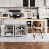 ELJGET Kitchen Island with Extendable Dining Table, Rolling Kitchen Cart with Spice Rack & 2 Drawers, Kitchen Storage Cart with 4 Door Cabinet - 2 of 4