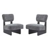 Polyester Upholstered Modern Lounge Chairs with Wood Base, Wide Cushions and Minimalist Design (Set of 2( - 4 of 4
