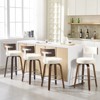 Bekrvio 26" Faux Leather Swivel Bar Stools Set of 1/2/3/4,Mid Century Modern Counter Chairs with Wood Legs and Curved Back for Kitchen Island - 2 of 4