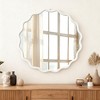 ChicFurnit Decorative Wall Mirror Round Solid Wood Frame for Bedroom Bathroom Living Room, White, 32.7"*32.7"*1.7" - 2 of 4