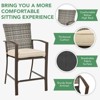 Tangkula 3-Piece Patio Rattan Furniture Set Outdoor Bistro Set Cushioned Chairs & Table Set Gray/Brown - 3 of 4