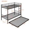 Gulches Twin-Over-Twin Metal Bunk Bed With Trundle,Can be Divided into two beds,No Box Spring needed ,Black - 3 of 4
