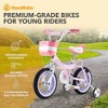 RoyalBaby Princess Girl Children's Bicycle Outdoor Ride-On Bike with Kickstand, Adjustable Seat, and Basket, Jenny/White-Pink - image 2 of 4