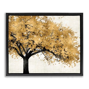 Stupell Industries Traditional Tree with Autumn Leaves over Neutral Floating Frame Canvas Art, Black, 21" x 17" - 1 of 4