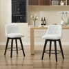 TOAOTBNBO Swivel Bar Stools Set of 2, Wood Counter Height Barstools for Kitchen Island, Modern Bar Chairs with Button Tufted Back - 4 of 4