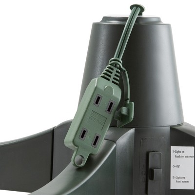 Green 26" Rotating Christmas Tree Stand with Electrical Outlets