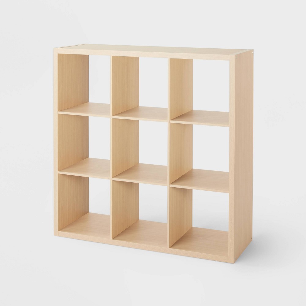 Photos - Wall Shelf 9 Cube Organizer Natural - Brightroom™: Multicolor, Versatile Shelving Uni