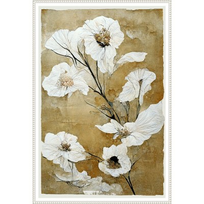 Amanti Art White Dry Flowers by Treechild Canvas Wall Art Print Framed 23 x 33-in.