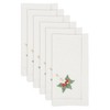 Saro Lifestyle Festive Candle Embroidered Napkin (Set of 6), White, 20"x20" - 3 of 3