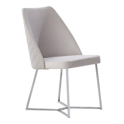 Set of 2 Glam Microfiber Upholstered Dining Chairs - HOMES: Inside + Out