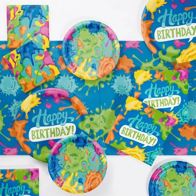 Creative Converting Birthday Paint Splatter Tableware Set 49ct