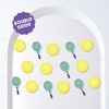 Big Dot of Happiness Tennis Garland Banner Country Club Sports Birthday Backdrop 30 Feet of Cord 15 Double Sided Paper Tennis Ball and Racket Shapes - 2 of 4