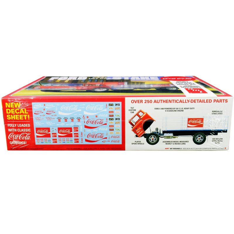 Skill 3 Model Kit Ford C600 Stake Bed Truck with Two "Coca-Cola" Vending Machines 1/25 Scale Model by AMT, 2 of 5