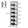 Narrow Bookshelf Tall Skinny Bookcase 6 Tier Storage Rack Rustic Corner Shelf Metal Frame Small Freestanding Bookshelves - 2 of 4