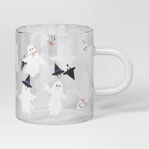 15.2 fl oz Glass Ghost Print Mug - Hyde and EEK! Boutique™ - 1 of 3