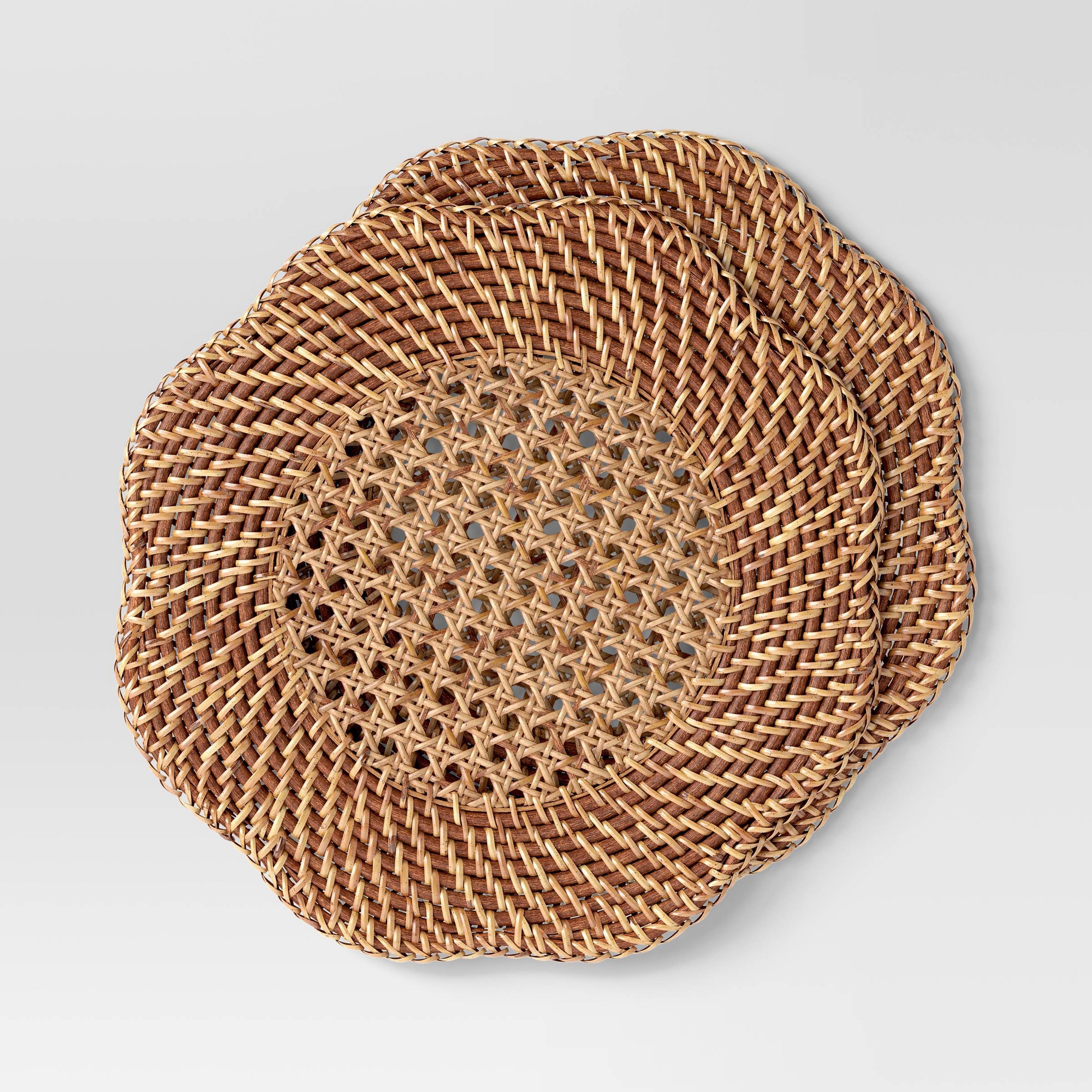 2pk Woven Charger Dark Walnut