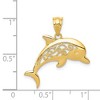 Black Bow Jewelry 14k Yellow Gold Filigree Dolphin Pendant - 4 of 4