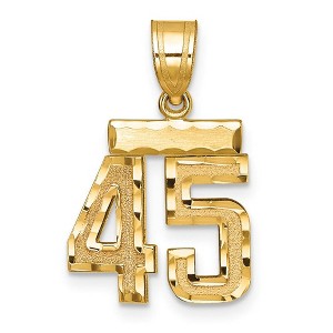 Black Bow Jewelry 14k Yellow Gold, Varsity Collection, Small D/C Pendant Number 45 - 1 of 3