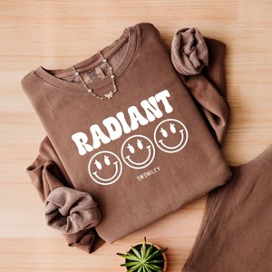 Simply Sage Market S.W.Smiley Radiant Groovy Outline Lightweight Garment Dyed Sweatshirt - 1 of 4