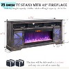 SinCiDo Fireplace TV Stand for 85" TV, w/ Sliding Barn Doors, Remote Control Adjustable 3D Fireworks and LED Lamp, w/ 42" Electric Fireplace TV Stand - 3 of 4