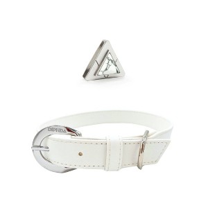 DIPHDA™ Luxury Pet Collar Charm Set – Durable Eco-friendly Vegan Cactus Leather Dog Collar & Cat Collar w/ White Howlite Crystal Charm - 1 of 4