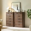 6 Drawer Dresser, 45" Tall Curved Fluted Chest, Modern Wood Organizer for Bedroom Living Room Entryway-3irtyhousy - 3 of 4