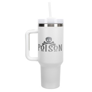 Elanze Designs Poison Skull Cross Bones 40 oz. Stainless Steel, Large Water Bottle Coffee Mug, Spill & Leak Resistant, Thermal Travel Tumbler with - 1 of 1