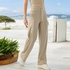 Anna-Kaci Active Women's High Waisted Wide Leg Lounge Pants with Drawstring and Pockets - 3 of 4