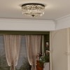 Maxax Black 3-Light Crystal Flush Mount Ceiling Light, Dimmable Modern Chandelier for Bedroom,Living Room - 2 of 4