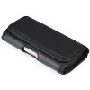 Nakedcellphone Vegan Leather Case Pouch with Metal Clip and Belt Harness for Nokia C300 / C110, Motorola Thinkphone, Edge, G Power 5G, G Play - Black - 3 of 4