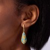 Ross-Simons Mother-Of-Pearl and Multicolored Enamel Sunflower Mosaic Drop Earrings in 18kt Gold Over Sterling - 4 of 4