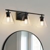 DORESshop 25 in. 3-Light Black Vanity Light with Clear Cone Glass Shades for Bathroom, Vanity, Mirror - 4 of 4