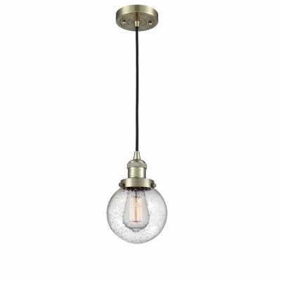 Beacon - 1 Light Cord Hung Mini Pendant In Industrial Style-9.5 Inches Tall and 6 Inches Wide